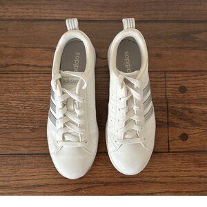 Women's Adidas VS Advantage Sneakers, Classic White/Silver Size 6
